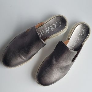 calvin klein verie espadrille loafer mule